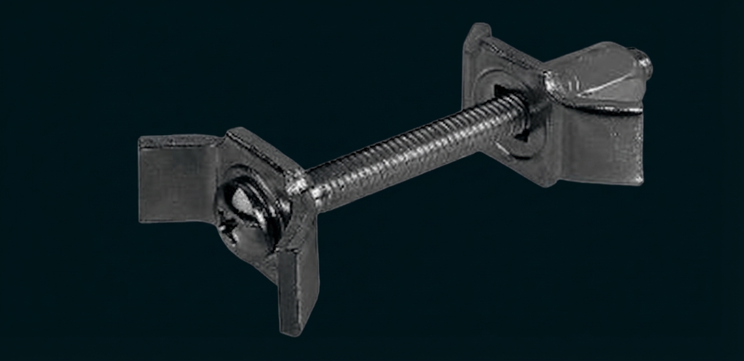 Metallschraube mit zwei Flügelklammern als Befestigungselement